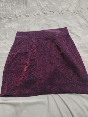 silence + noise Purple Paisley Jacquard Mini Skirt